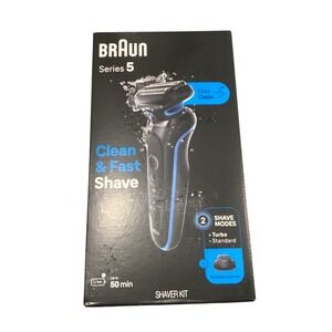 Braun Series 5 Electric Shaver Kit Men Waterproof Rechargeable Shaver Blue Black